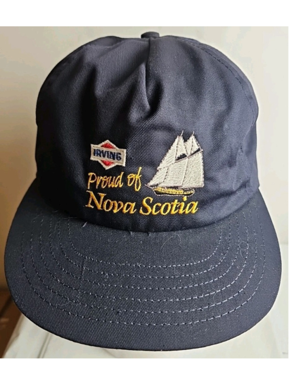 Vintage Irving Proud Of Nova Scotia Hat Snapback Adjustable Made In Canada Blue
